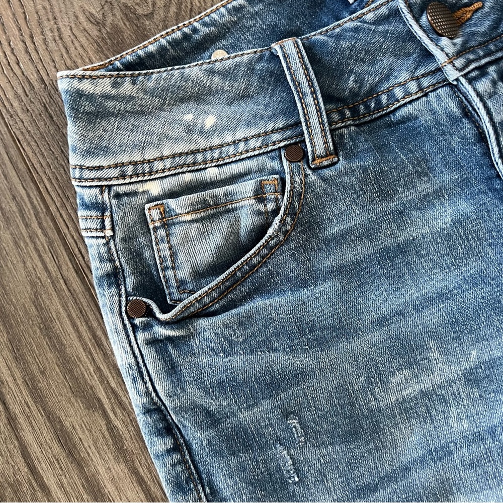 CABI #5492 Cinch Skinny Acid Wash Skinny Denim Jeans Size 4 - Picture 8 of 11